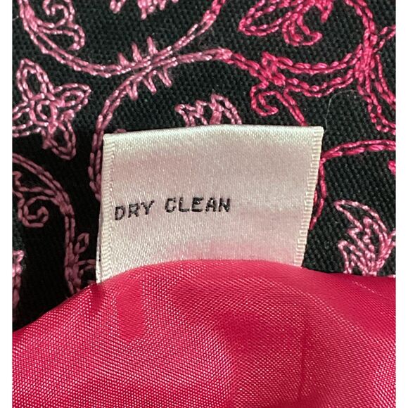 Talbots Pink Patterned Cotton Blazer - Embroidered & Hook Closure - Picture 12 of 12